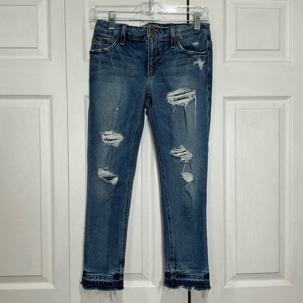 🩷 Joe’s Jeans The Billie Crop Boyfriend Slim Crop Distressed Denim Jeans 00/24